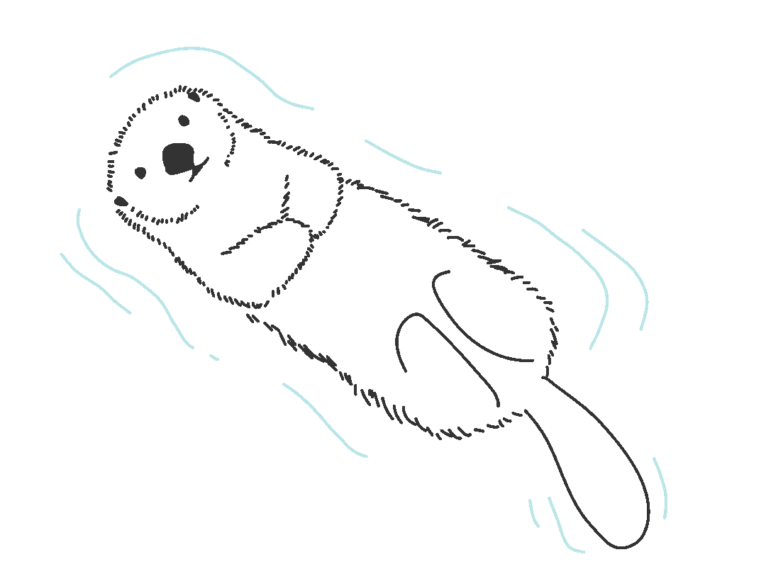 ラッコがぷかぷか浮かんでいるgif